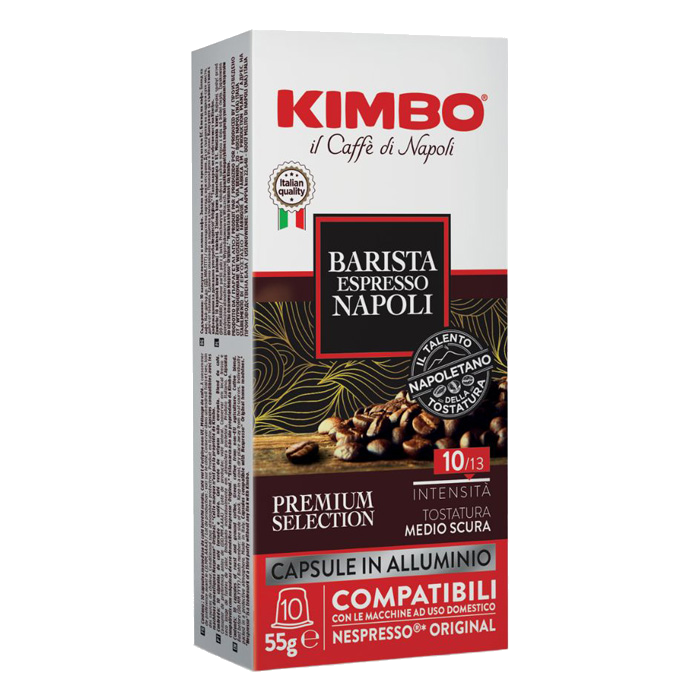 10 алюминиевых капсул Kimbo Barista Espresso Napoli, совместимых с Nespresso