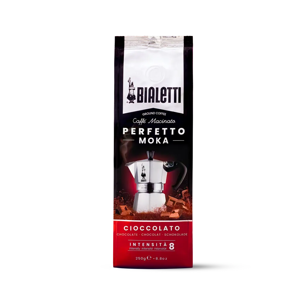 250 грамм молотого кофе Bialetti Perfetto Moka Cioccolato для макинтоша со вкусом шоколада