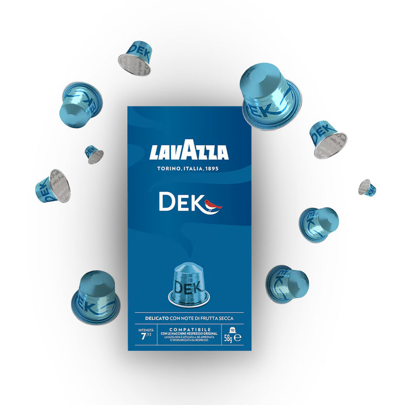 10 קפסולות נטול קפאין Lavazza DEC תואמות נספרסו