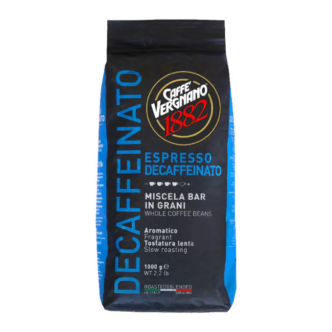 1 кг кофе в зернах без кофеина Vergnano 1882 Espresso Decaffeinato