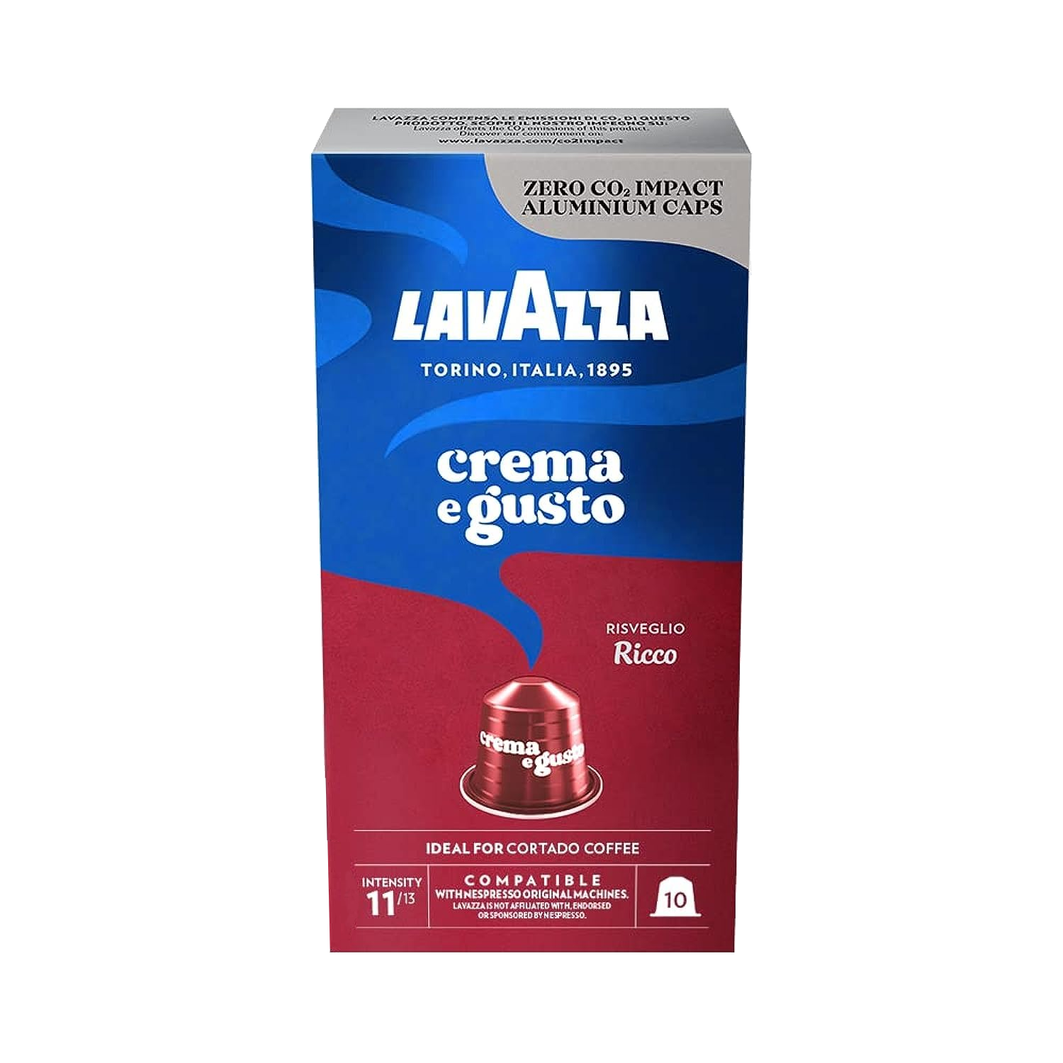 10 капсул Lavazza Crema e Gusto Ricco, совместимых с Nespresso