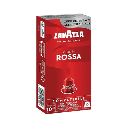 10 קפסולות Lavazza ROSSA תואמות נספרסו