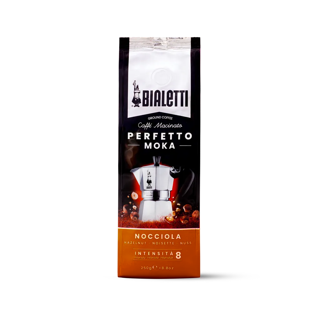 250 грамм молотого кофе Bialetti Perfetto Moka Nocciola со вкусом фундука