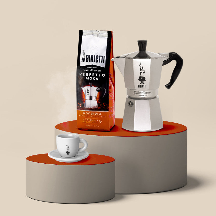 250 грамм молотого кофе Bialetti Perfetto Moka Nocciola со вкусом фундука