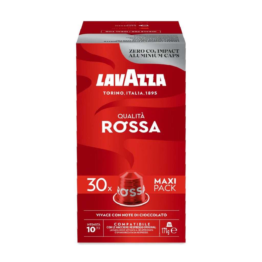 Коробка из 30 капсул Lavazza ROSSA, совместимых с Nespresso.