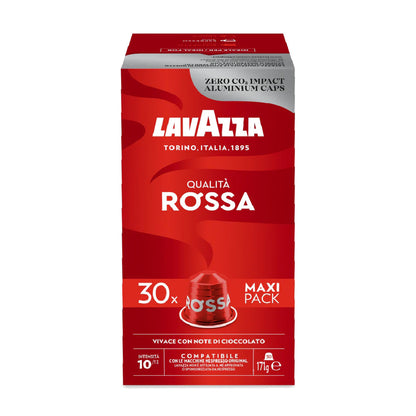 Коробка из 30 капсул Lavazza ROSSA, совместимых с Nespresso.