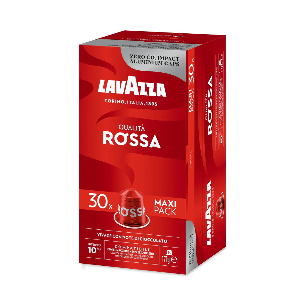 Коробка из 30 капсул Lavazza ROSSA, совместимых с Nespresso.