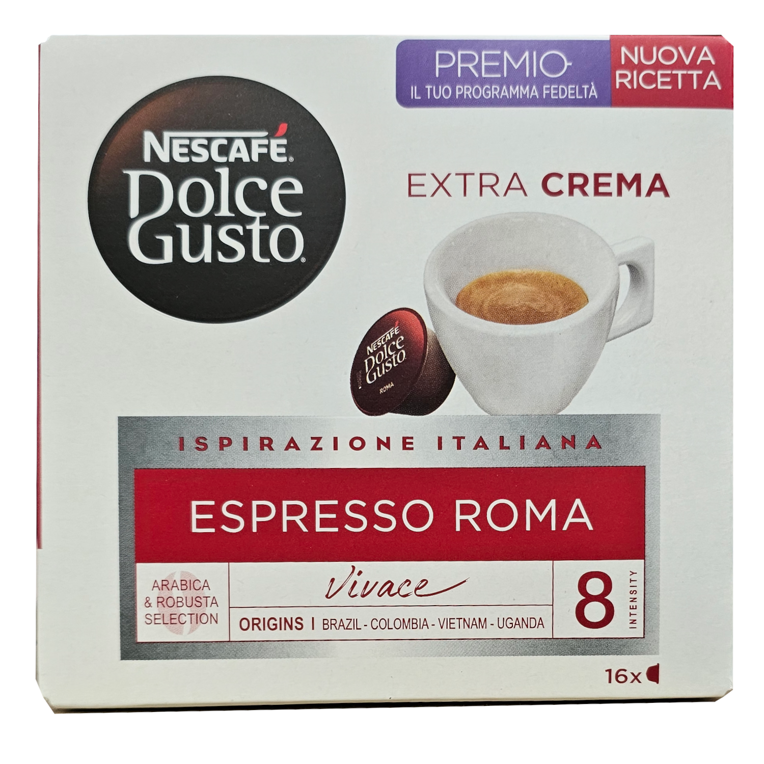 16 капсул эспрессо Nescafe Dolce Gusto Roma