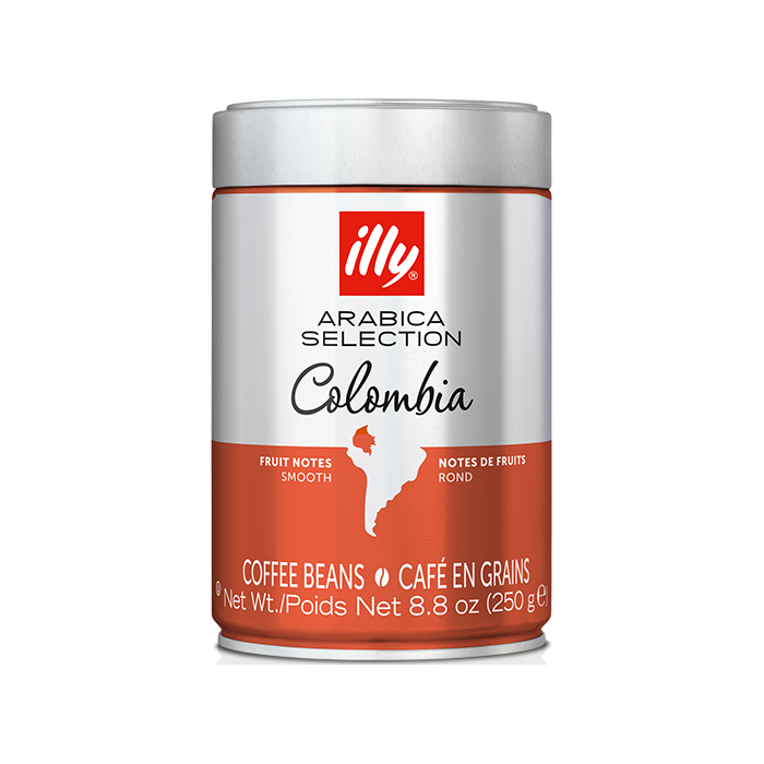 250 грамм кофейных зерен в банке ILLY Colombia.