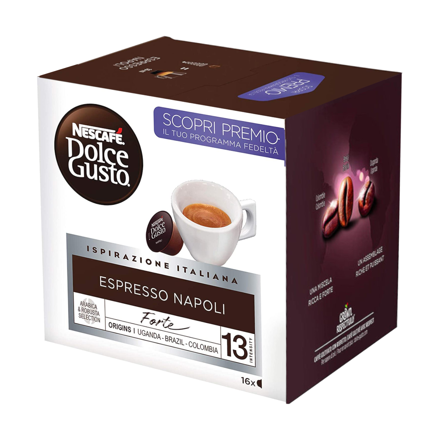 16 капсул крепчайшего неаполитанского эспрессо 13 крепостей Nescafe Dolce Gusto