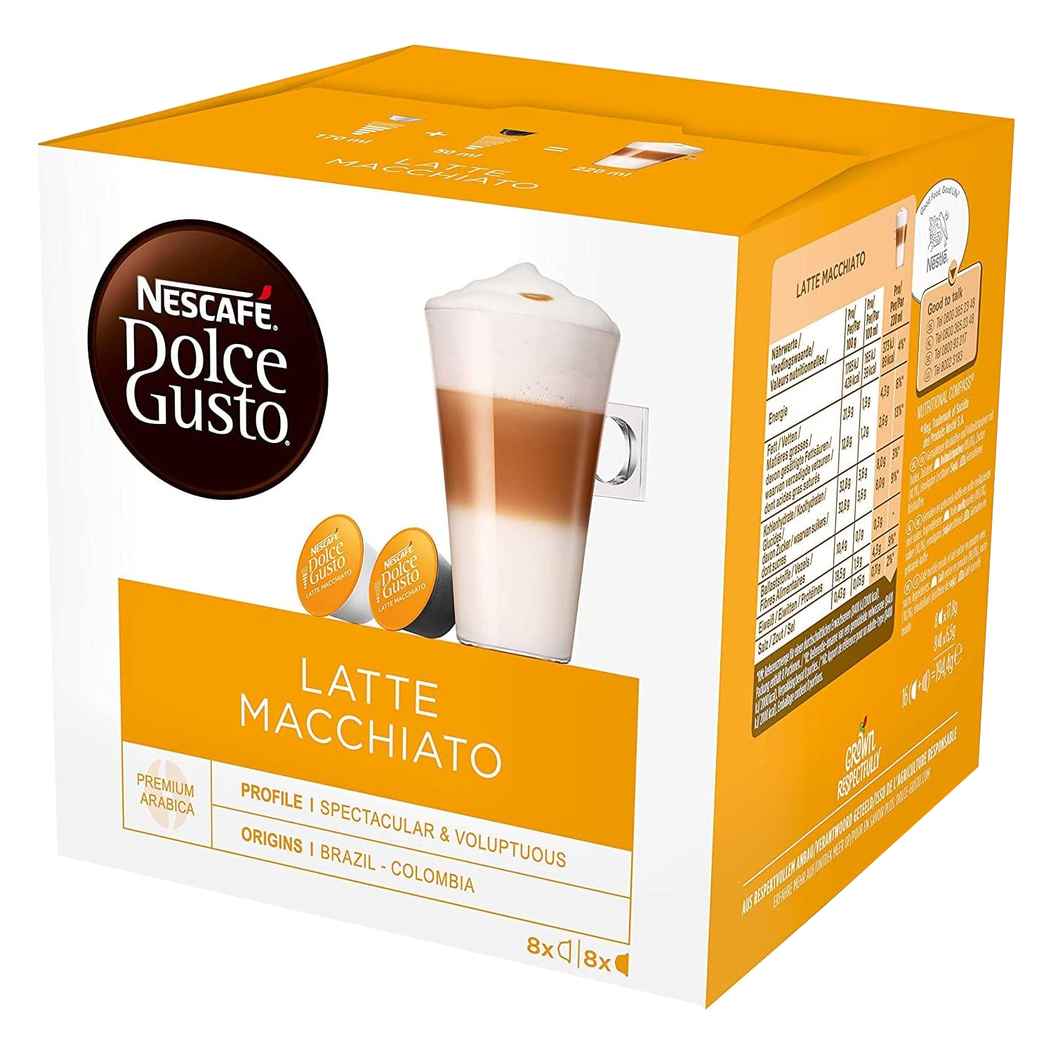 16 капсул Nescafe Dolce Gusto латте макиато