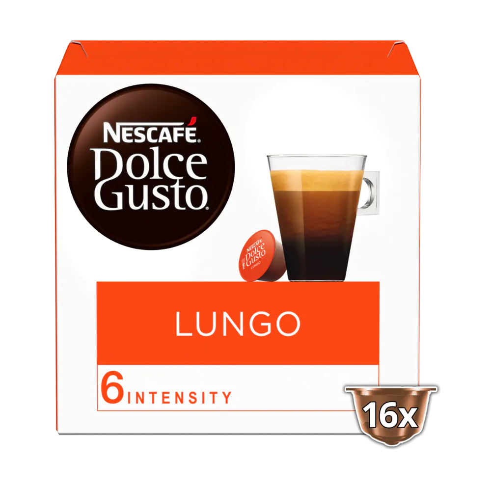 16 оригинальных капсул Nescafe Dolce Gusto Longo.