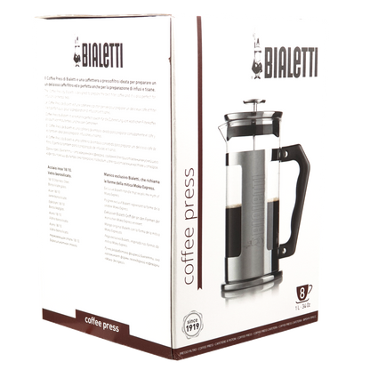 Кофейный пресс Bialetti на 8 чашек, фленджер из стекла и нержавеющей стали