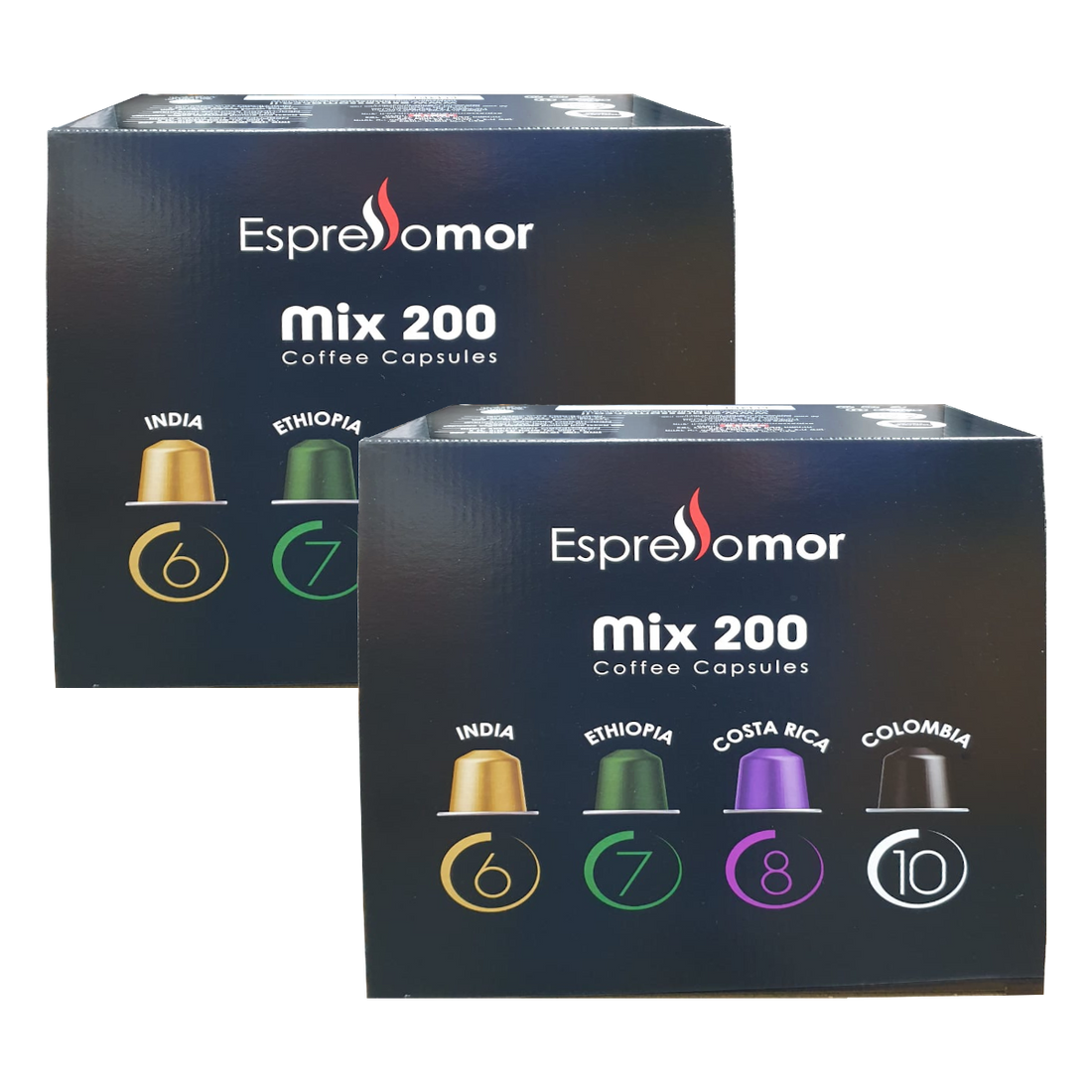 Коробка из 400 капсул Nespresso Mix, совместимых с EspressoMor.