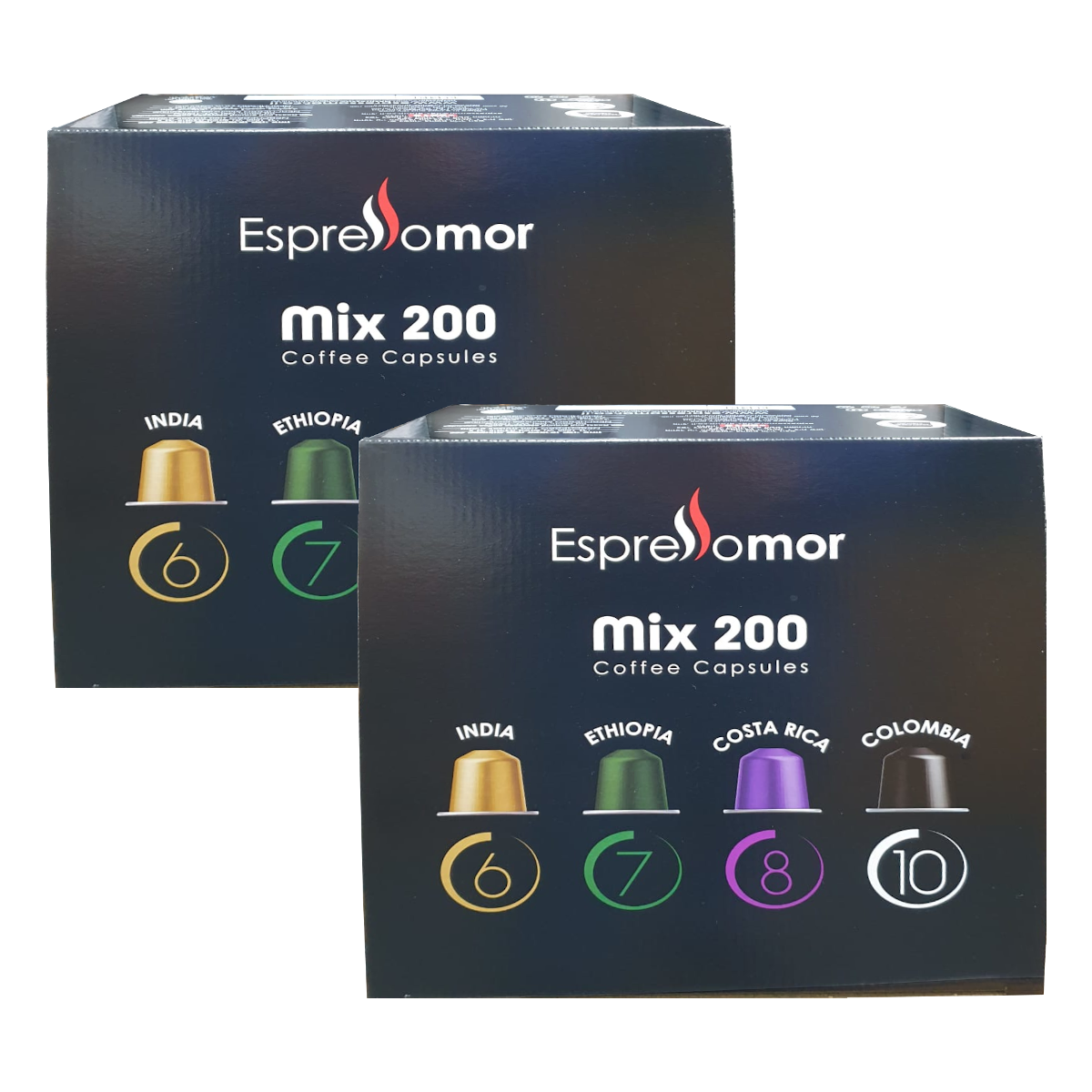 Коробка из 400 капсул Nespresso Mix, совместимых с EspressoMor.